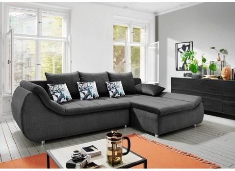 INOSIGN Ecksofa "Imola elegant und modern, aktuelle Steppung im Sitz, bequem, L-Form", auch mit Bettfunktion und Bettkasten