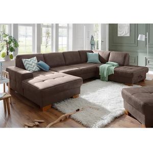 Home affaire Zithoek Puccini U-vorm met binnenvering, zitdiepteverstelling, contrastnaad