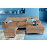INOSIGN Ecksofa "Jamie, modern und elegant, Fußhöhe 9cm, L-Form,", wahlweise mit Bettfunktion