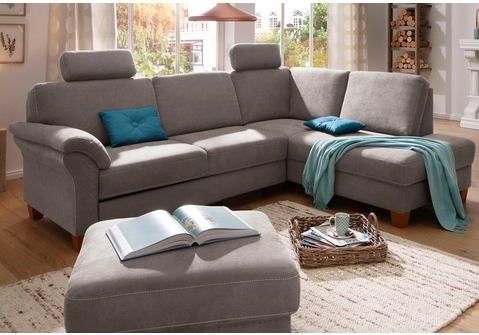Home affaire Ecksofa »Borkum L-Form«, mit Federkern, wahlweise mit Bettfunktion