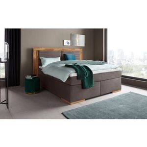 Places of Style Boxspringbett "Cup", mit LED-Beleuchtung, Massivholzrahmen und Topper, in 2 Härtegraden