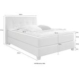 Home affaire Boxspringbett "Calloway", inkl. Topper, XXL-Ausführung, in 4 Farben, 5 Breiten, 3 Matratzenarten
