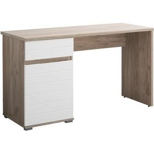 INOSIGN Bureau Elan computer desk Breedte 130 cm, voorkant in gegroefde look, zonder handgrepen, ABS beschermranden