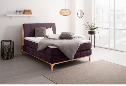 OTTO products Boxspringbett »Jelle«, (5 St.), zertifizierte, recycelte Bezugsstoffe, verschiedene Ausführungen