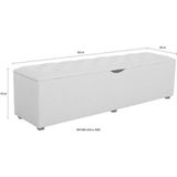 Places of Style Hockerbank "Knobbed", Hockerbank mit Stauraum, Breite 120 cm und 160 cm