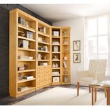 Home affaire Bücherregal »Soeren«, aus massiver Kiefer, in 2 Höhen, Tiefe 29 cm, mit 5 Schubkästen