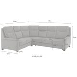 Home affaire Ecksofa "Boccaccio L-Form", mit Federkern, incl. Kopfteilverstellung, wahlweise Bettfunktion