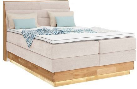 OTTO products Boxspringbett, LED-Beleuchtung, mit zertifizierten, recycelten Bezugsstoffen