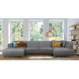 andas Wohnlandschaft "Maroon U-Form", in skandinavischem Design, mit losen Kissen