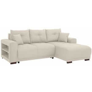 Home affaire Ecksofa »Viborg L-Form«, mit Regal in der Armlehne, wahlweise mit Bettfunktion