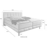Places of Style Boxspringbett Cafone, inkl. Topper, 5 Breiten, 3 Matratzenarten und 3 Härtegraden wählbar