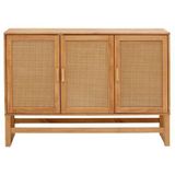 Home affaire Sideboard »Linz«, Kommode mit Rattangeflecht auf den Türfronten, aus Massivholz