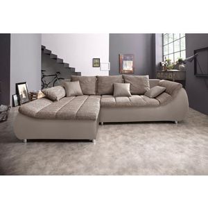 INOSIGN Ecksofa "Imola elegant und bequem, aktuelle Steppung im Sitz, L-Form", wahlweise mit Bettfunktion