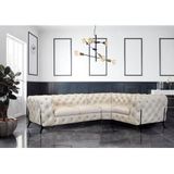 Leonique Chesterfield-Sofa "Amaury L-Form", moderne Chersterfield-Optik, Breite 262 cm, Fußfarbe wählbar