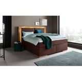 Places of Style Boxspringbett »Cup«, mit LED-Beleuchtung, Massivholzrahmen und Topper, in 2 Härtegraden
