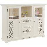 Home affaire Highboard »Arabeske«, Vitrine in Holzoptik, mit Fräsungen auf den Türfronten, Breite 160 cm