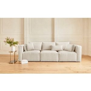 Driezitsbank - Cream - Zwart - 280x100x75 cm