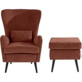 Guido Maria Kretschmer Home&Living Sessel "Sallito", incl. Hocker, in 6 Bezugsqualitäten, Sessel B/T/H: 76/85/109 cm