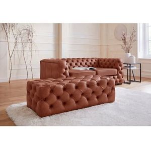 Guido Maria Kretschmer Home&Living Hocker Kalina met klassieke chesterfield-capitonnage