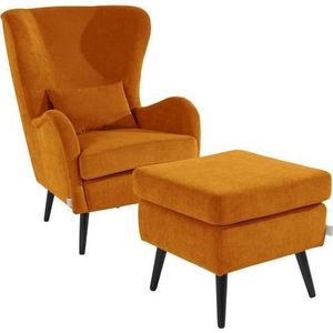 Guido Maria Kretschmer Home&Living Fauteuil Salla naar keuze met of zonder hocker, grote fauteuil: afm. bxdxh: 78x94x118cm