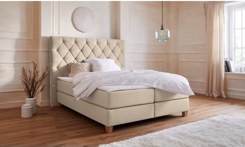 Guido Maria Kretschmer Home&Living Boxspringbett "Harmones hoch", in 3 Breiten, Härtegrad auch im Mix mit je 1 Matratze in H2 und H3