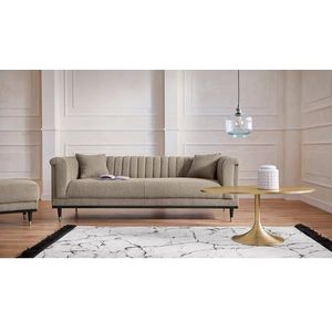 Driezitsbank - Beige - Stof - 210 cm Breedte - 85 cm Diepte - 71,5 cm Hoogte