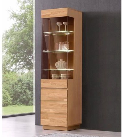 Home affaire Vitrine, Höhe 184 cm, Türen aus Massivholz, mit Glaseinsatz