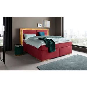 Places of Style Boxspringbett »Cup«, mit LED-Beleuchtung, Massivholzrahmen und Topper, in 2 Härtegraden