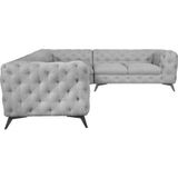 Leonique Chesterfield-Sofa »Glynis L-Form«, aufwändige Knopfheftung, moderne Chesterfield Optik, Fußfarbe wählbar
