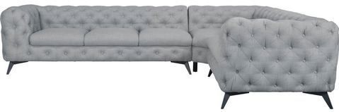 Leonique Chesterfield-Sofa »Glynis L-Form«, aufwändige Knopfheftung, moderne Chesterfield Optik, Fußfarbe wählbar