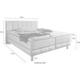 Places of Style Boxspringbett Cafone, inkl. Topper, 5 Breiten, 3 Matratzenarten und 3 Härtegraden wählbar