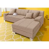 INOSIGN Ecksofa "Turah incl. Zierkissen, moderne Steppung, auch in Leder", wahlweise mit Bettfunktion, Schlafsofa, B/T/H: 239/152/75 cm, L-Form