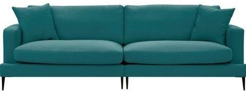 Leonique 3-Sitzer »Cozy elegantes Designsofa, Maße B/T/H: 211/97/80 cm«, mit losen Kissen und Metallbeinen
