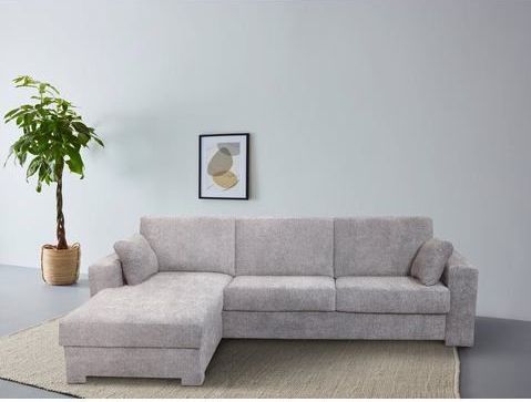 Home affaire Ecksofa "Roma "M" Matratzenhöhe 14 cm, Dauerschlaffunktion, mit Unterfederung,", Liegemaße ca 143x198 cm, L-Form