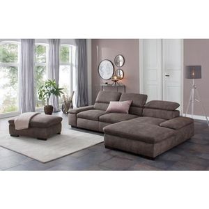 Home affaire Ecksofa »Alberto L-Form«, mit Kopfteilverstellung, wahlweise mit Bettfunktion