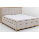 Home affaire Boxspringbett "Sonja", mit Steppung im Kopfteil und Holzrahmen, inklusive Topper