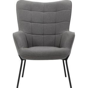 OTTO products Loungesessel »Luukas, Ohrensessel mit Metallbeinen,«, (1 St.), Stoff recyceltes Polyester, Sitz und Rücken gepolstert, Sitzhöhe 46 cm