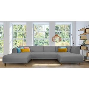 andas Wohnlandschaft "Maroon U-Form", in skandinavischem Design, mit losen Kissen