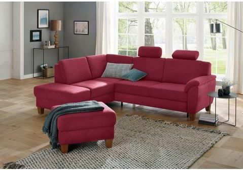 Home affaire Ecksofa "Alta L-Form", mit Federkern und Kontrastnaht, Füße Buche eichefarben