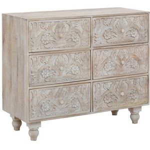 Home affaire Kommode »Lavin Sideboard«, Mangoholz, mit dekorativen Schnitzereien, Handgefertigt, Breite 110 cm