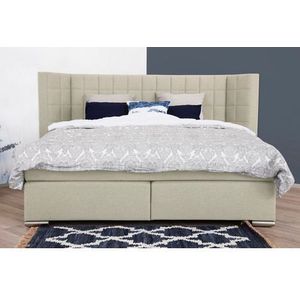 Places of Style Boxspringbett »Piazza«, mit Steppung und Kopfteil mit seitlichen Flügeln