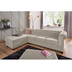 Home affaire Chesterfield-Sofa »New Castle L-Form«, hochwertige Knopfheftung in Chesterfield-Design, B/T/H: 255(171/72)