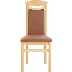 Home affaire Eetkamerstoel Franz slijtvast microvezel, onderstel beuken naturel of wit, houten stoel (set, 2 stuks)