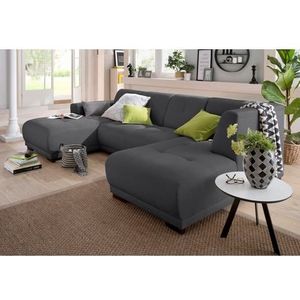 Home affaire Wohnlandschaft »Langeland U-Form«, incl. 2 Zierkissen, Recamiere wahlweise links oder rechts