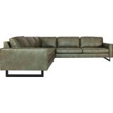 Places of Style Ecksofa Pinto, 250/290 cm, langer Schenkel, XXL, Ottomane, Cord, Feincord, Luxus-Microfaser Leder und Chenille