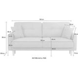 Home affaire 2-Sitzer »TRIPLO mit Wellenunterfederung, Maße B/T/H: 165/100/89 cm«, Sofa mit Steppung im Rückenbereich, incl. Rückenkissen und Zierkissen