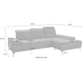Places of Style Ecksofa Caluna, Inkl.Sitztiefenverstellung