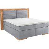Places of Style Boxspringbett »Cup«, mit Massivholzrahmen, mit Topper, in 2 Härtegraden, in 3 Breiten