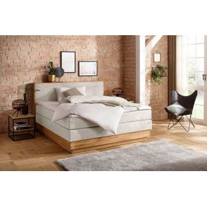 Home affaire Boxspringbett Cavan, Eiche, inkl. Bettkasten & Topper, verschiedene Härtegrade