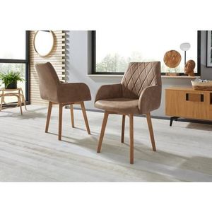 Fauteuil - Bruin - Naturel-Eiken Geolied